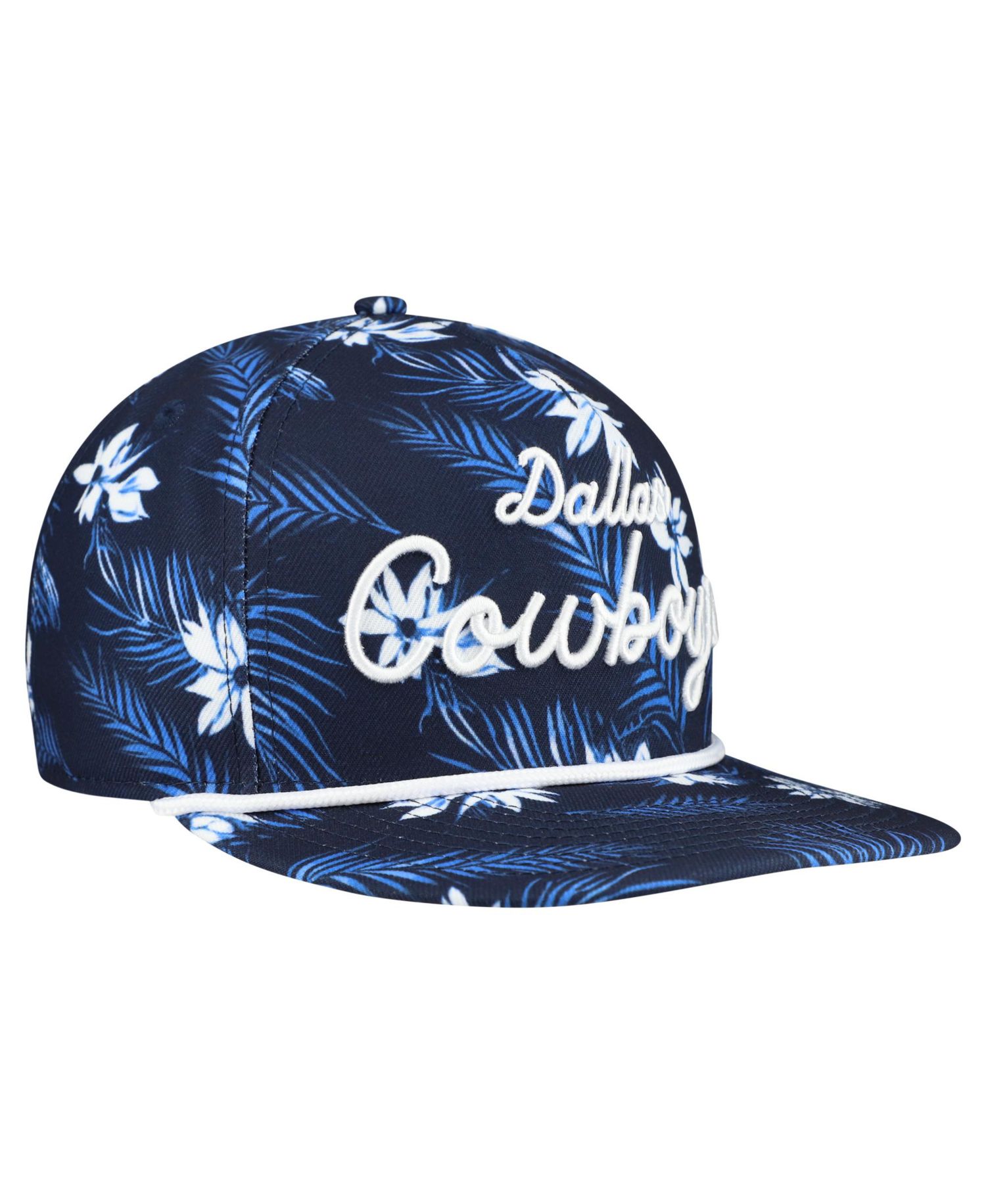 Men's Navy Dallas Cowboys Palm Print A-Frame 9FIFTY Snapback Hat