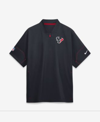 Men's Navy Houston Texans Sideline Short Sleeve Quarter-Zip Coaches Jacket