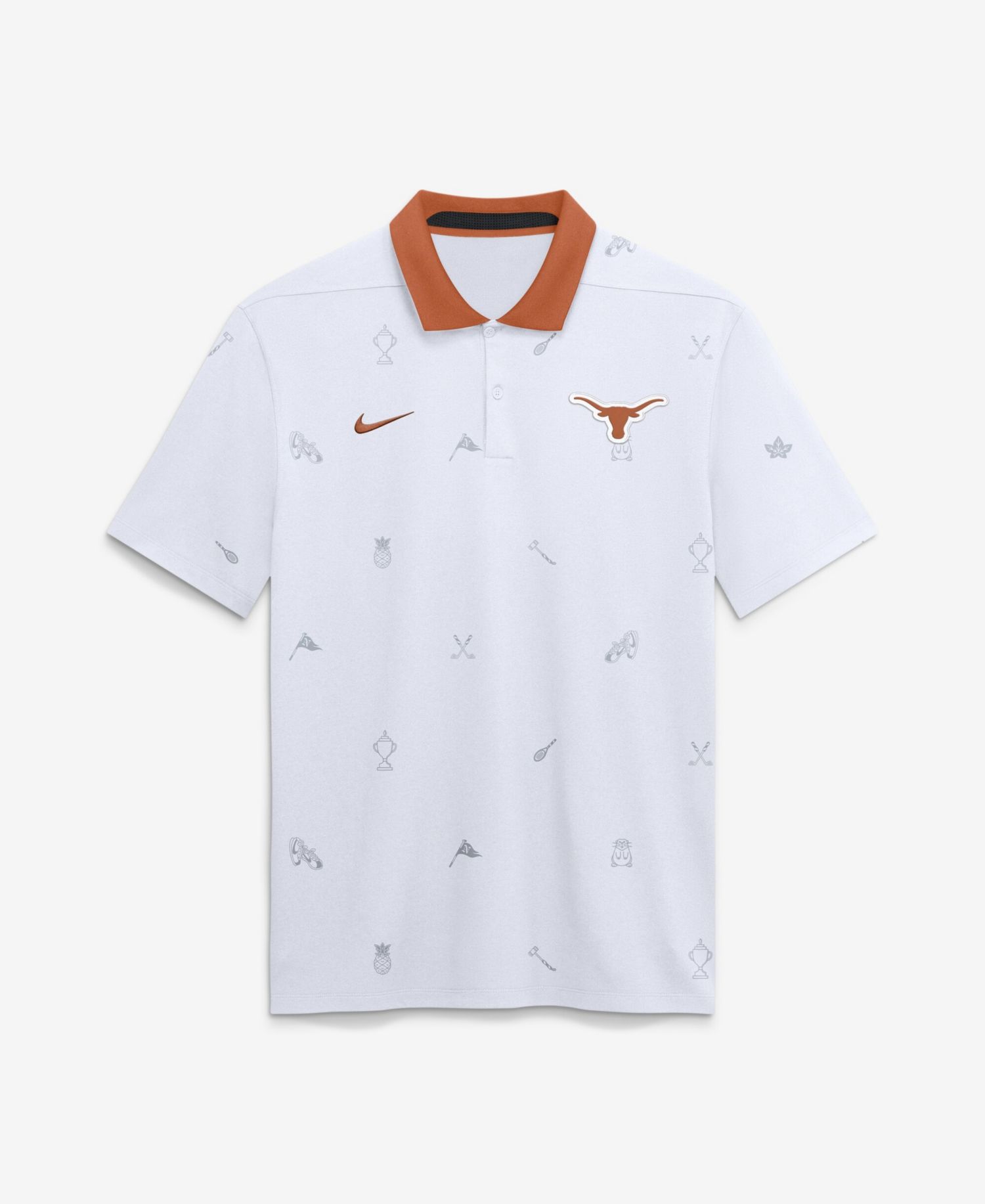 Men's White Texas Longhorns Vapor Pattern Dri-FIT Polo Shirt