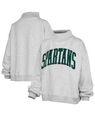 Women's Ash Michigan State Spartans Oversized Nelson Mock Neck Sweatshirt