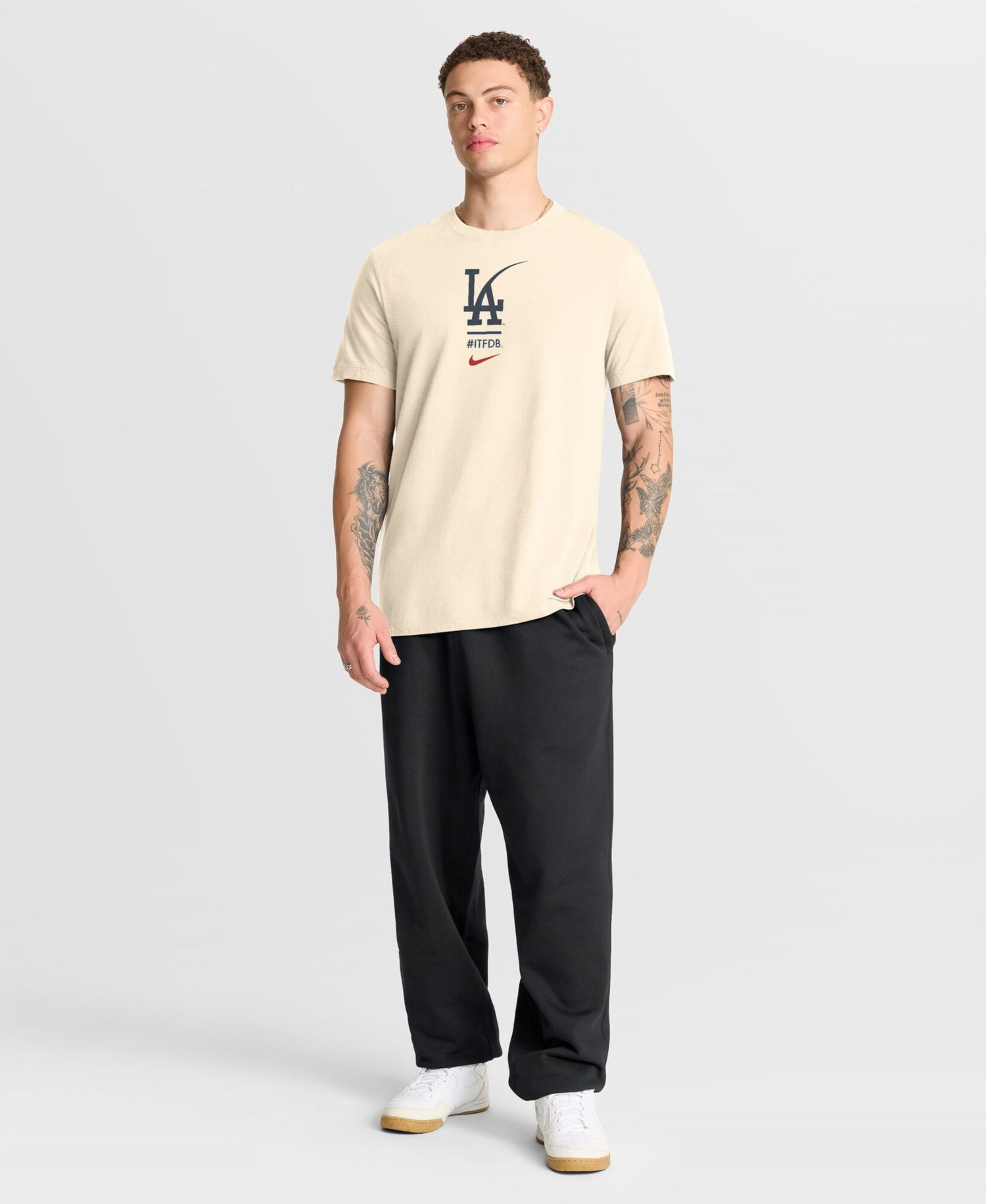 Men's Cream Los Angeles Dodgers City Connect 2-Hit T-Shirt