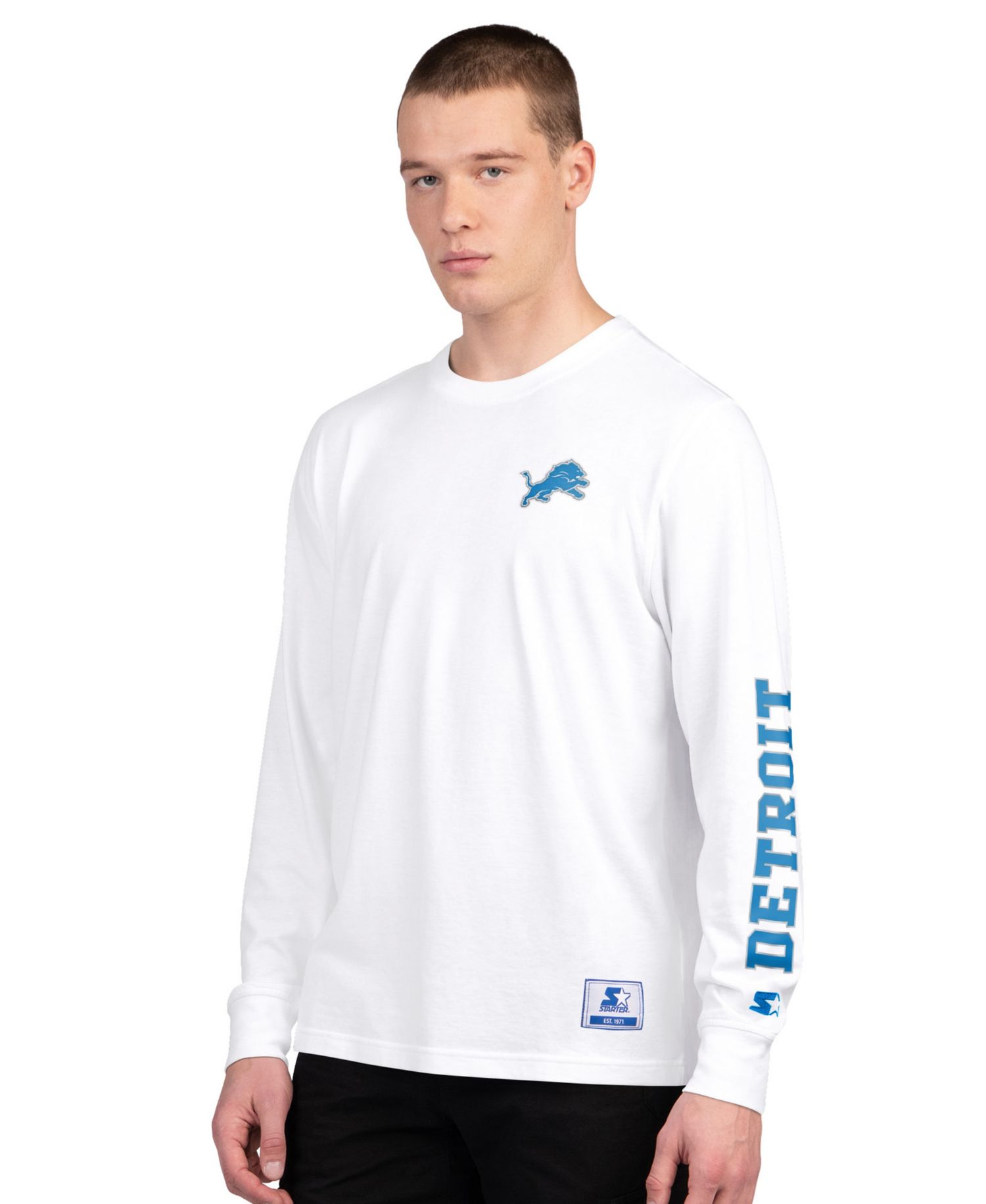 Men's Blue/White Detroit Lions Short Sleeve Long Sleeve T-Shirt
