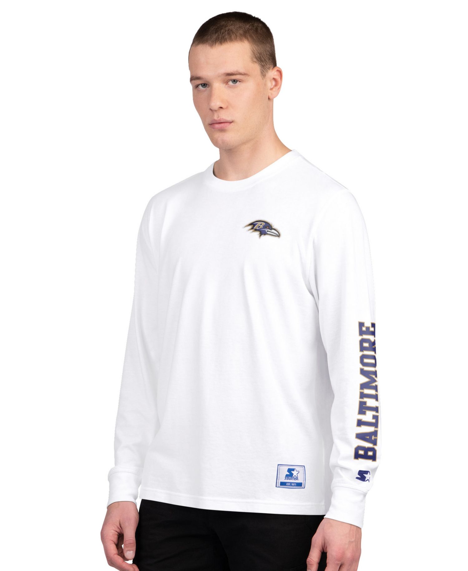 Men's Purple/White Baltimore Ravens Short Sleeve Long Sleeve T-Shirt