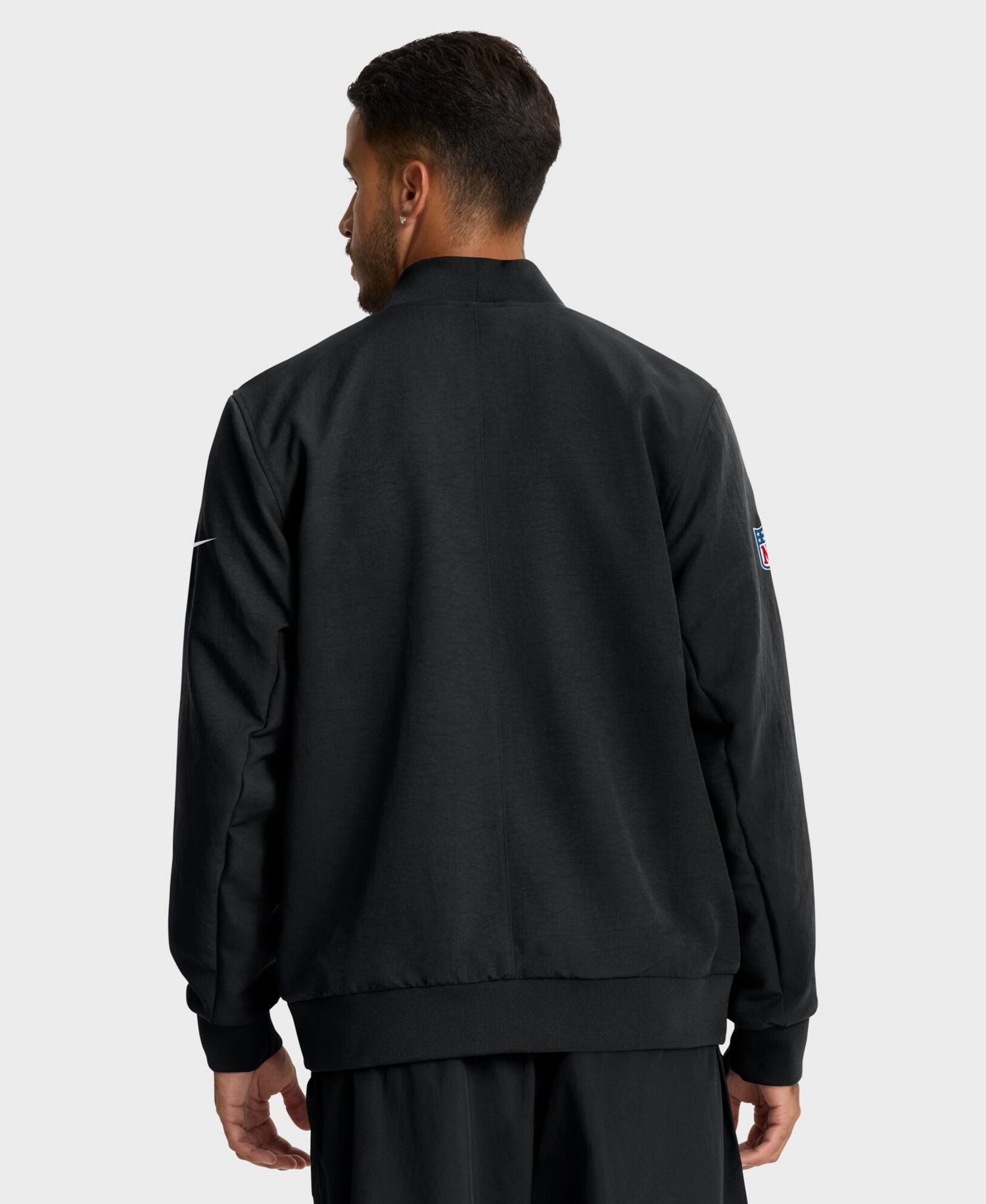 Men's Black San Francisco 49ers Sideline Full-Zip Bomber Jacket
