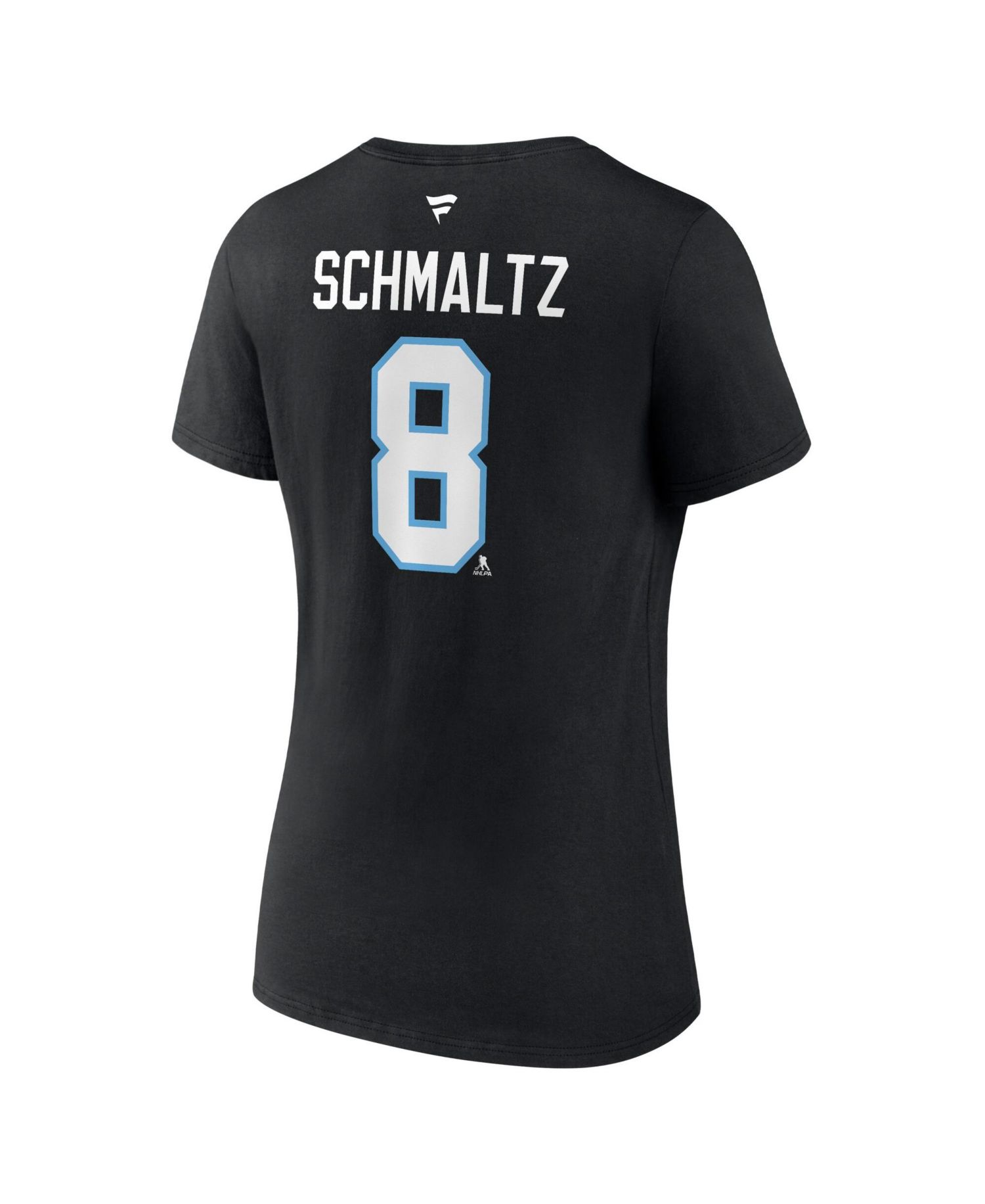 Women's Nick Schmaltz Black Utah Mammoth Authentic Stack Name & Number V-Neck T-Shirt