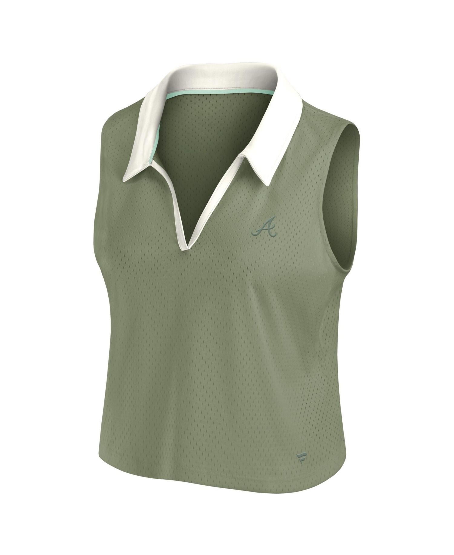 Women's Olive Atlanta Braves Studio Wellness V-Neck Tank Top