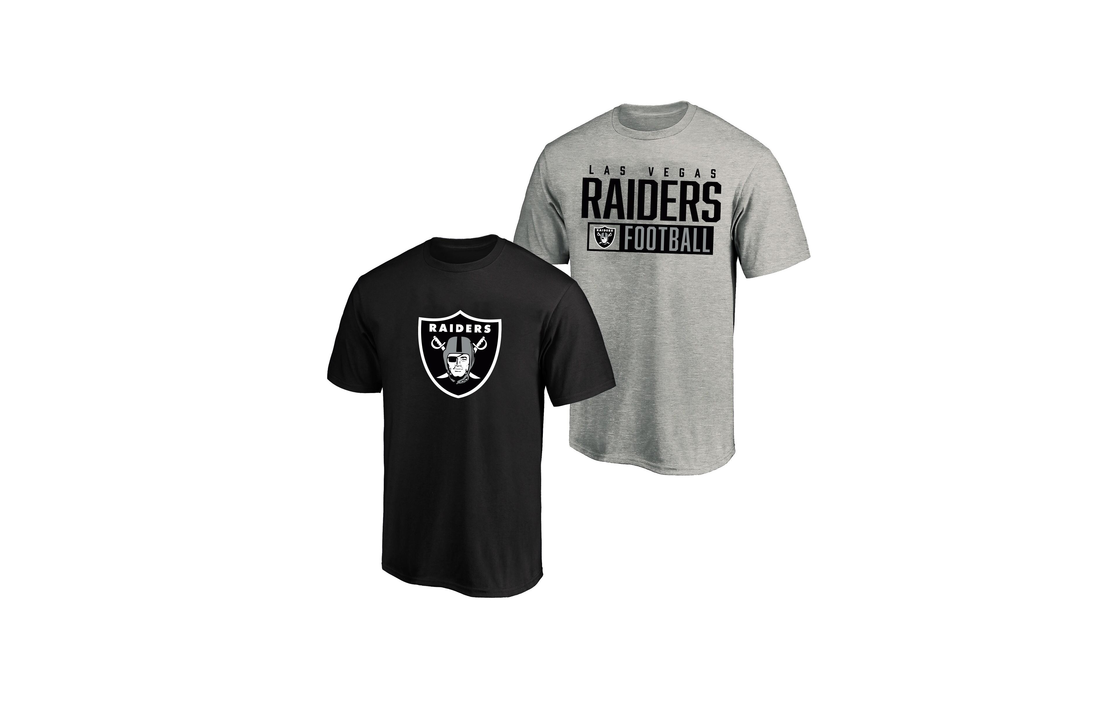 Fanatics Men's 2-Pack Heather Gray/Black Las Vegas Raiders Big & Tall T-Shirt