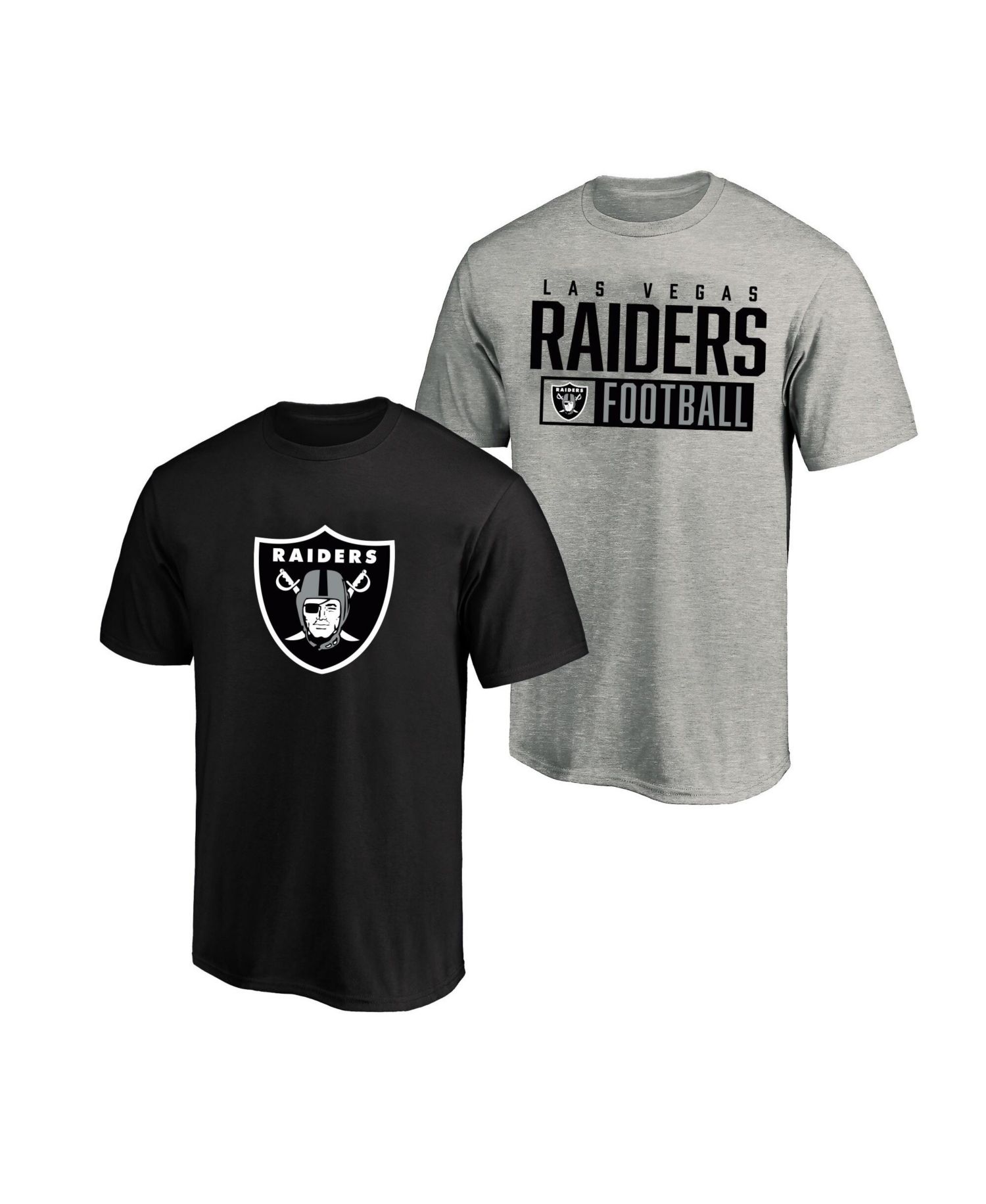 Men's Heather Gray/Black Las Vegas Raiders Big & Tall T-Shirt 2-Pack