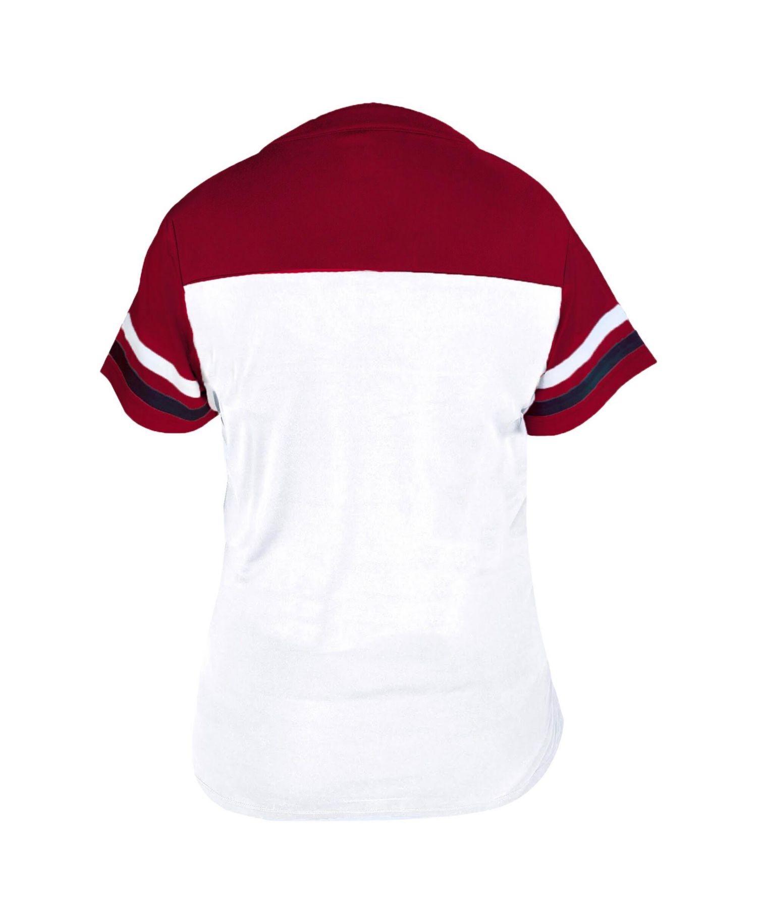 Women's White/Red St. Louis Cardinals Plus Size Two-Stripe V-Neck T-Shirt