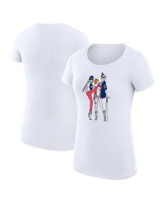 Women's White Cleveland Guardians Super-Slim Fit Lightweight Baseball Girls T-Shirt