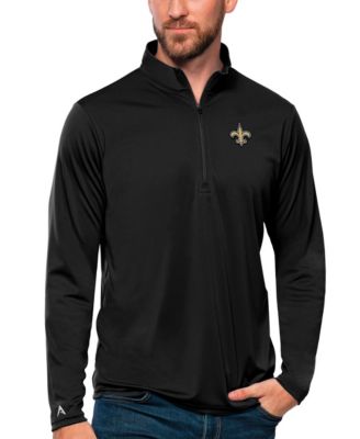 Men's Black New Orleans Saints Tribute Quarter-Zip Lightweight Pullover