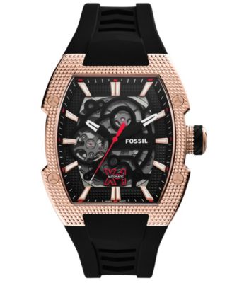 Men's Machine X1 Automatic Black Silicone Watch 44mm