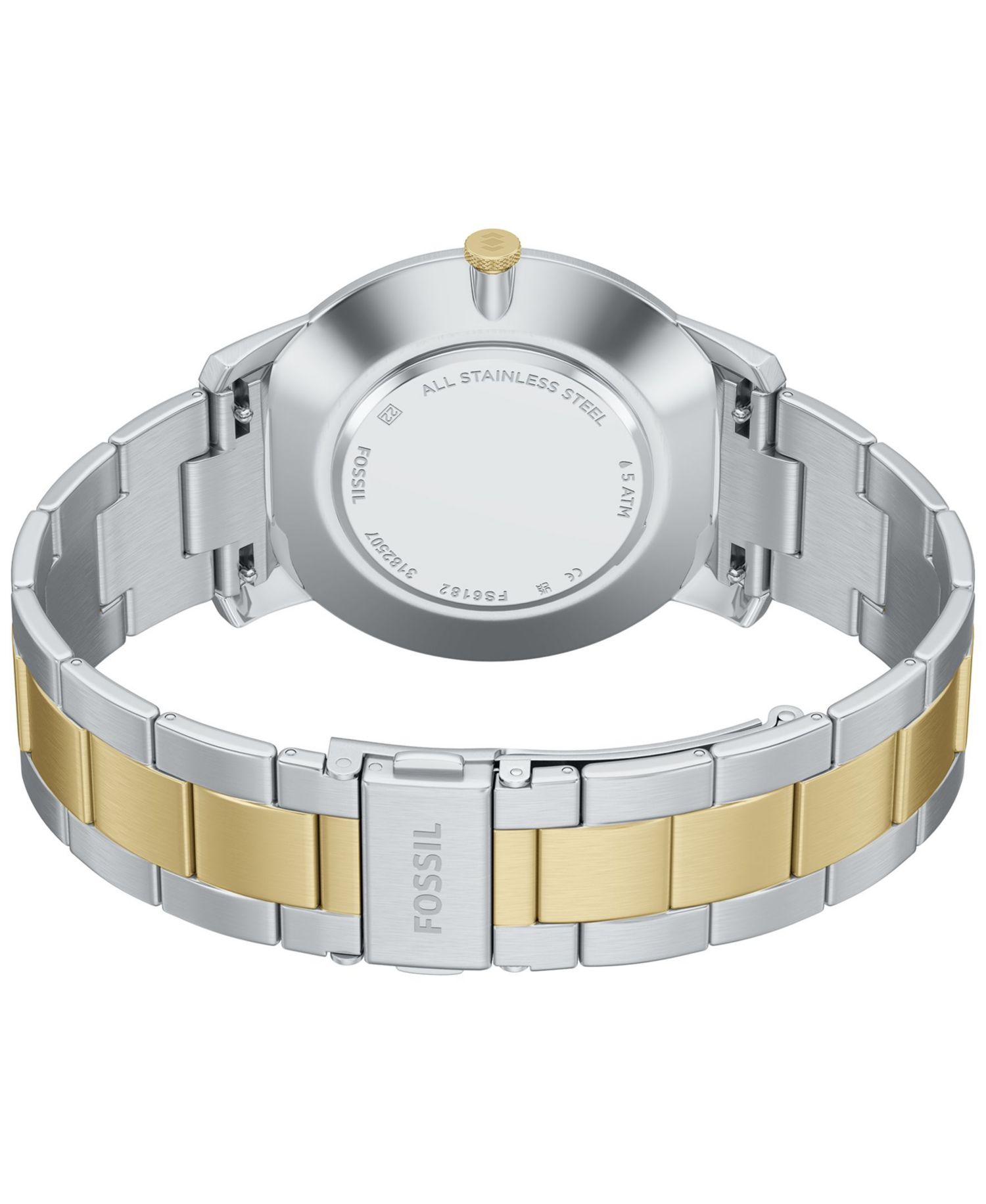 Men's Minimalist Three-Hand Two-Tone Stainless Steel Watch 44mm