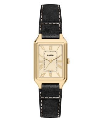 Women's Raquel Three-Hand Date Black Leather Watch 23mm