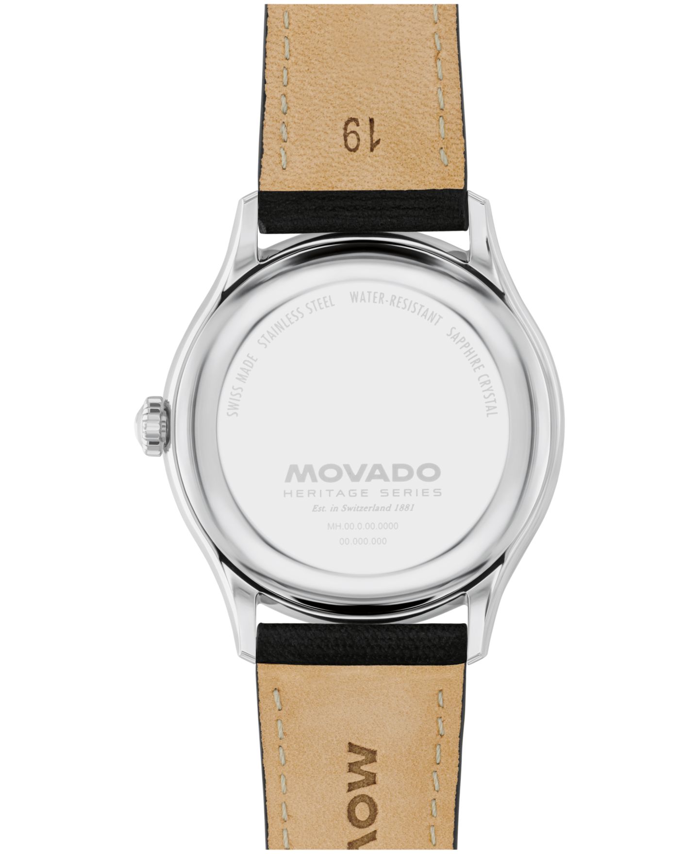 Мужские часы Movado Calendoplan Swiss Quartz Black Leather Watch 37mm — фото 3