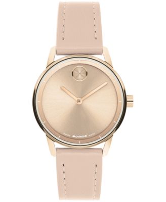 Women's Bold Echo Swiss Quartz Nude Leather Watch 30mm
