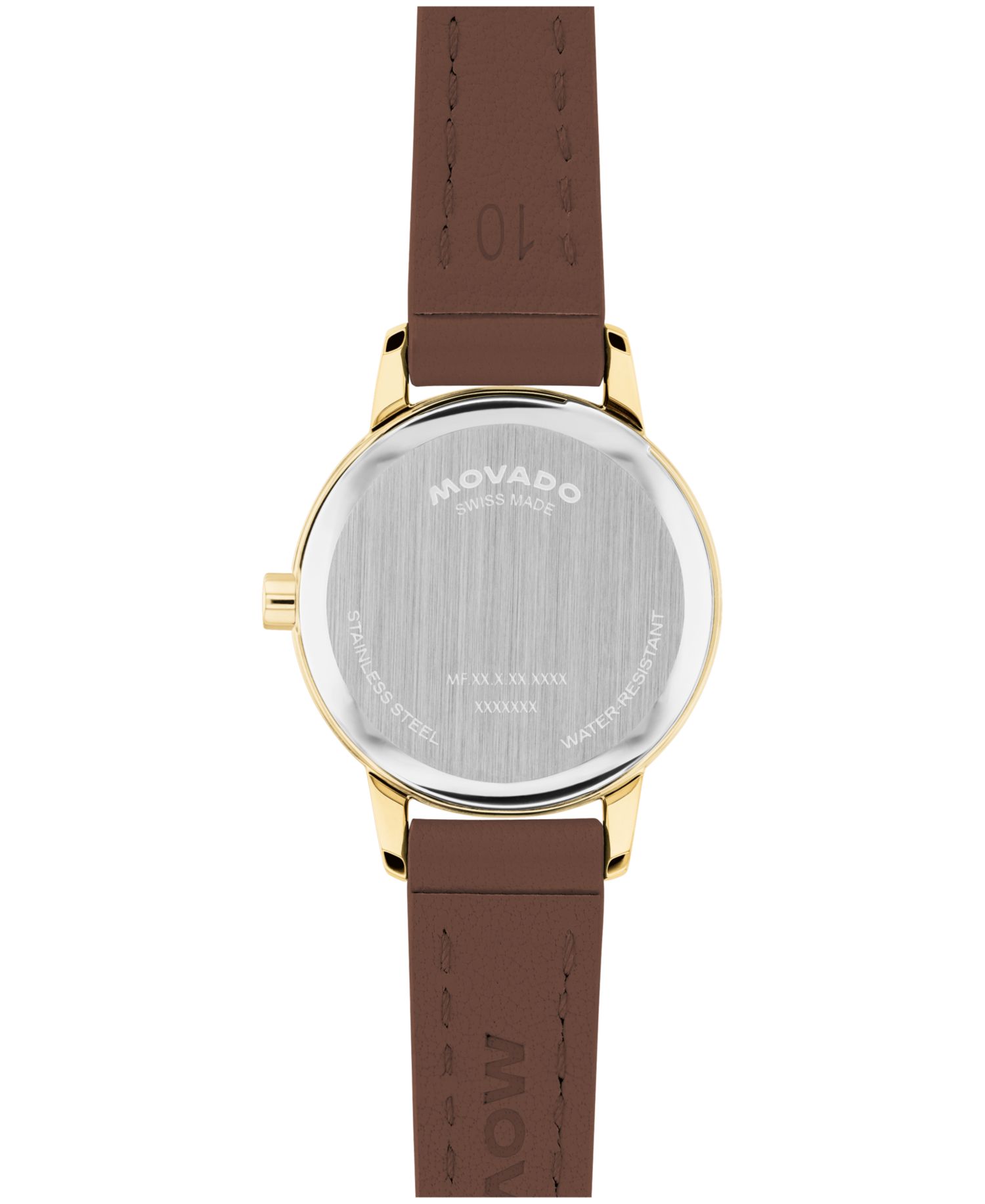Women's Baby Face Swiss Quartz Warm Brown Leather Watch 22.50mm