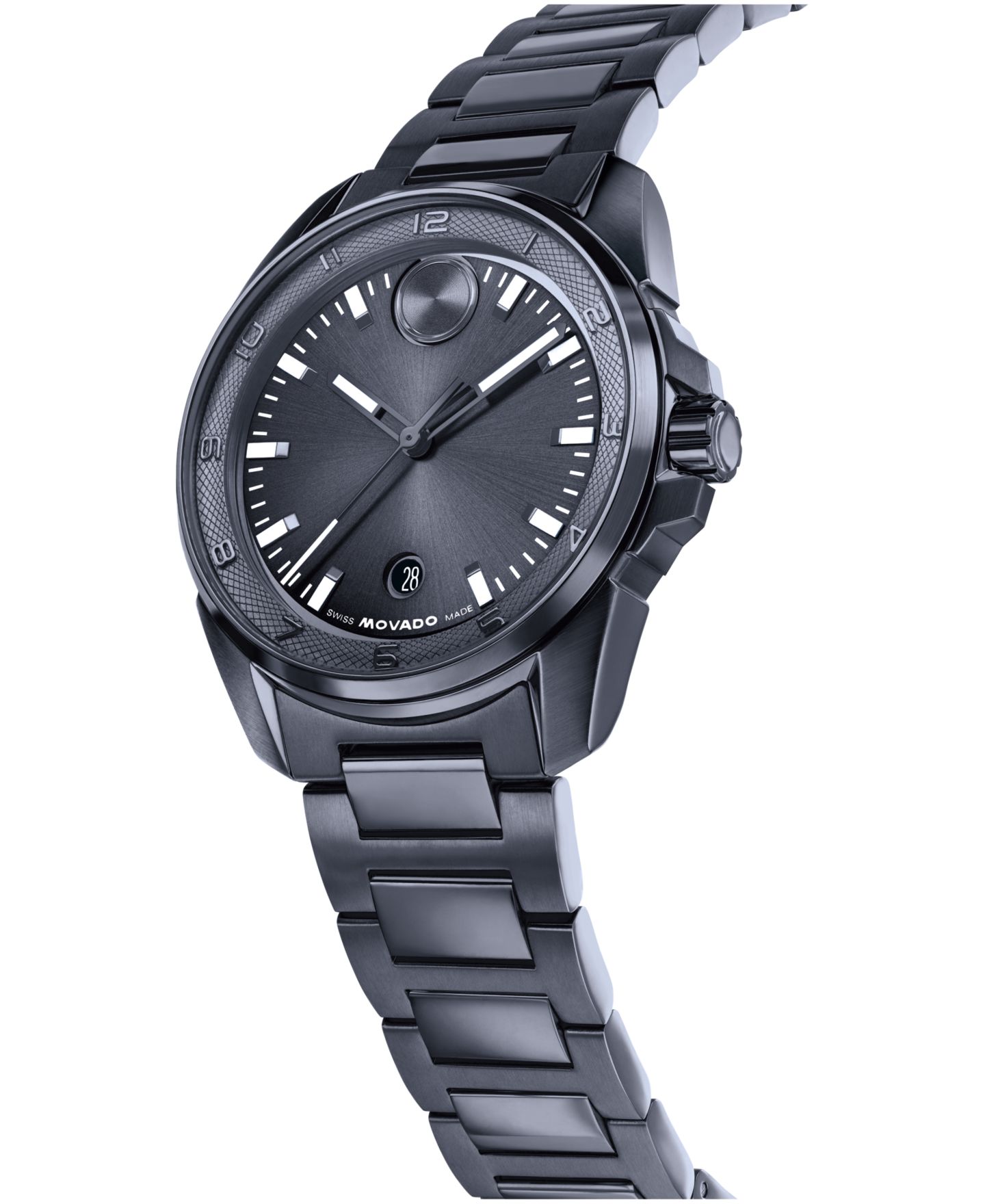 Мужские часы Movado Bold Verso S Swiss Quartz Stainless Steel Ionic Plated Blue Steel 34mm — фото 2