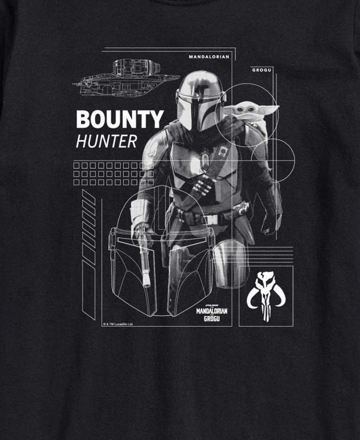 Men's The Mandalorian & Grogu Bounty Hunter Graphic T-Shirt