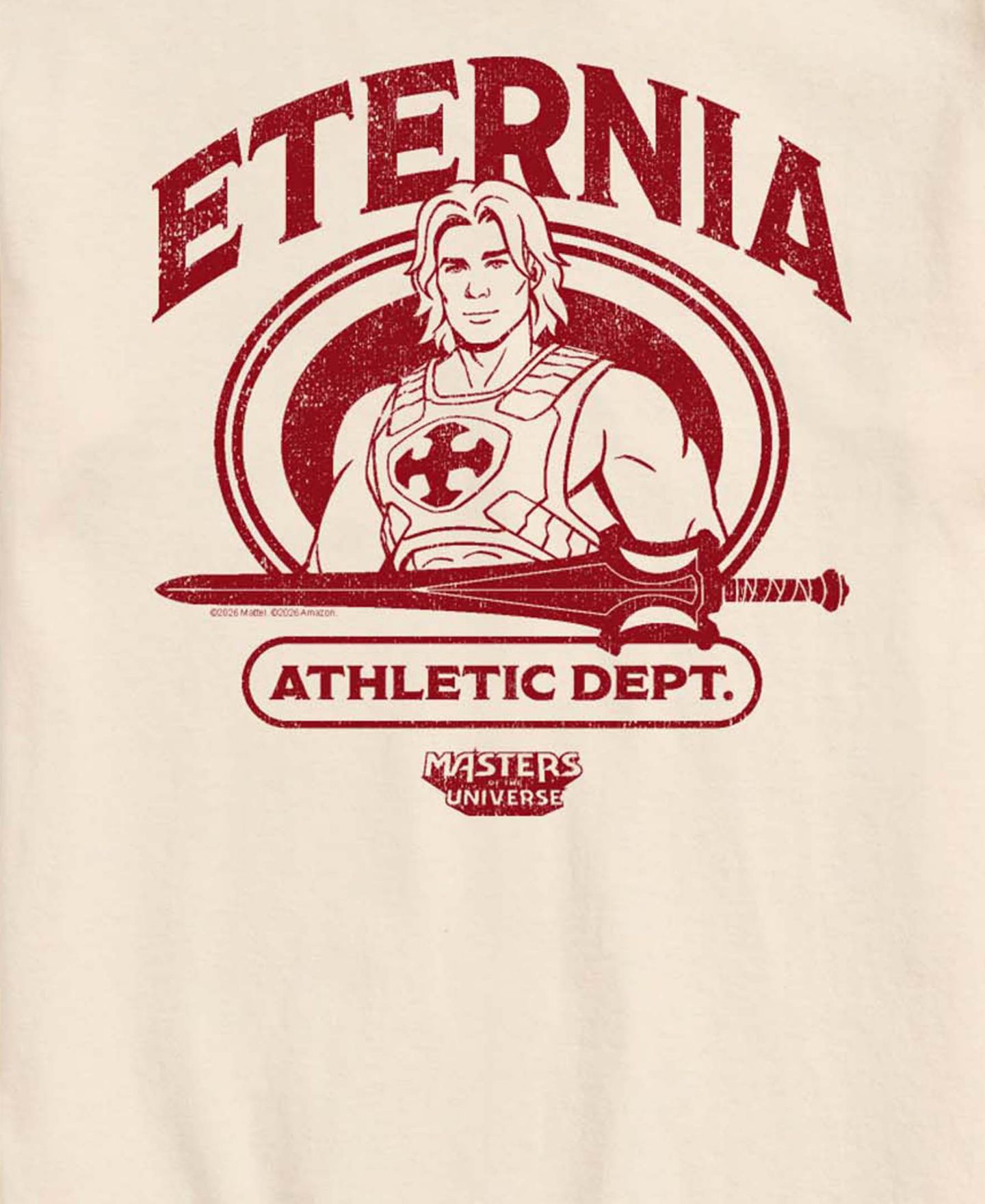 Мужская футболка AIRWAVES Masters Of The Universe Eternia Athletic Department Graphic, цвет: Кремовый — фото 3