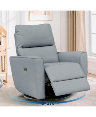 Swivel Glider Recliner Chair with Lumbar Support, Rocking Lounge Chair for Nursery