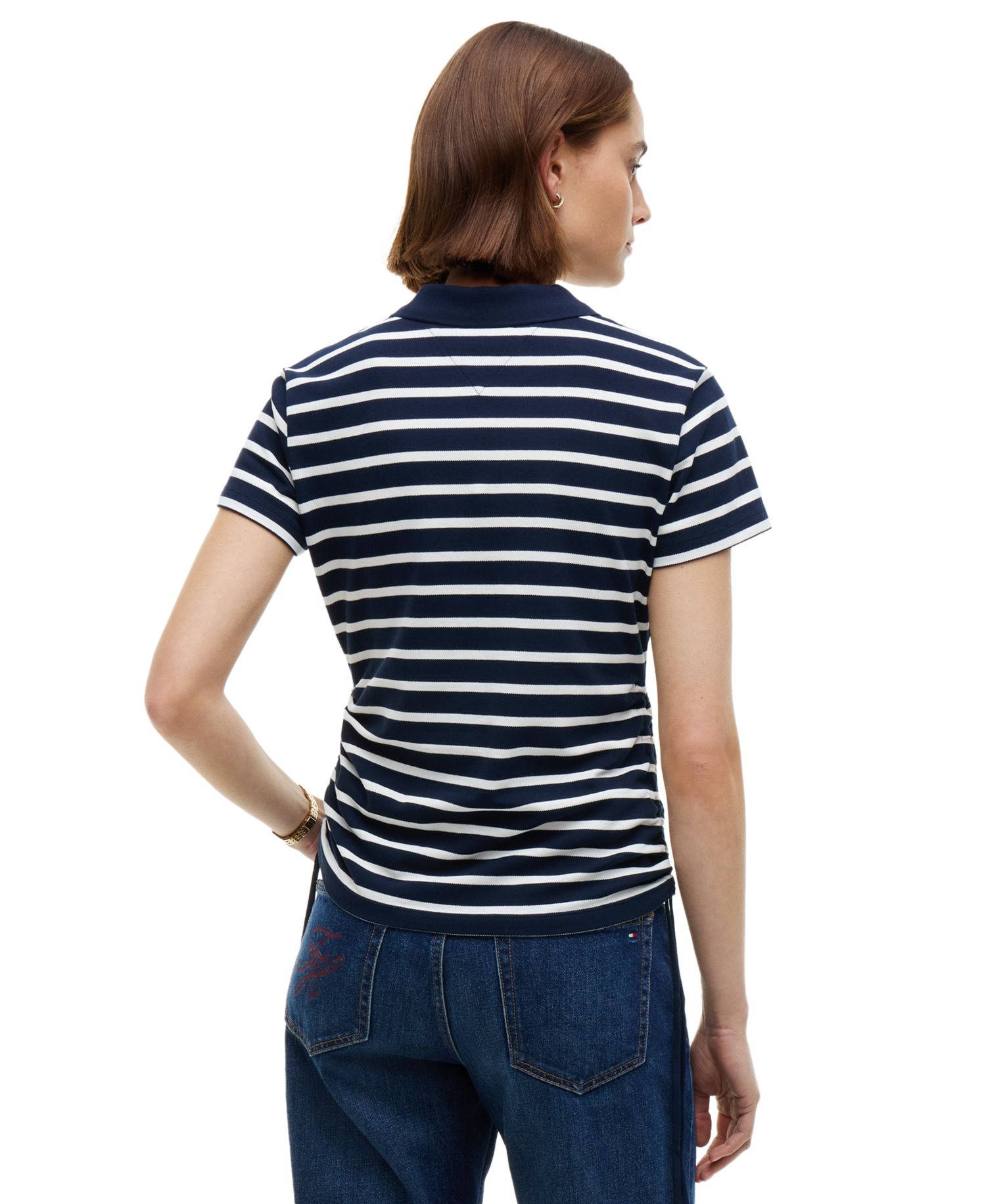 Women's Short-Sleeve Drawstring Polo Shirt