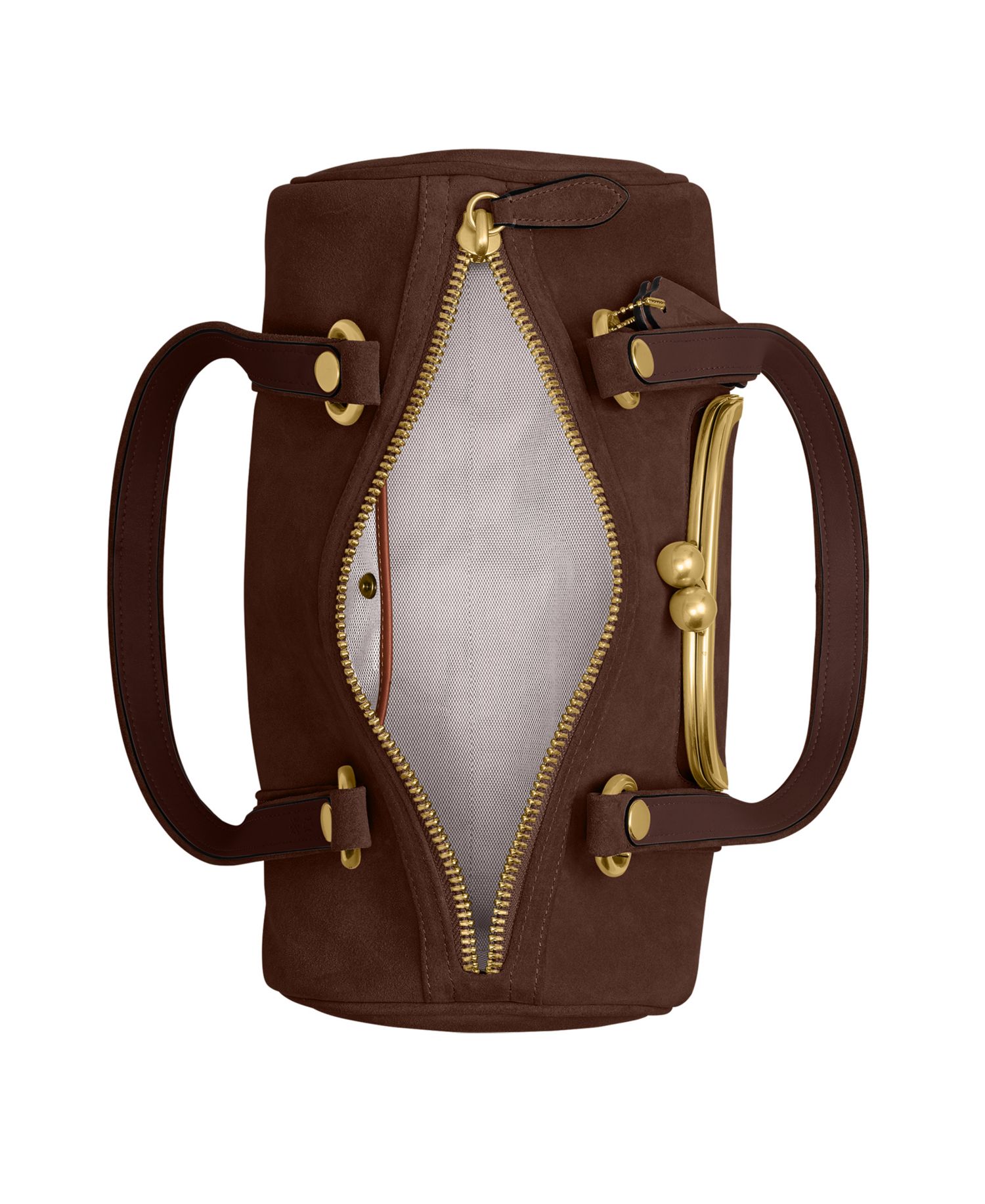 Originals Kisslock Large Suede Barrel Shoulder Bag