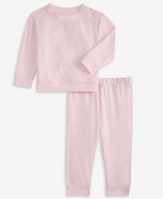Baby Girls' 0M-24M Soft & Cozy Heart-Print Sweatshirt and Sweatpants, 2-Piece Set