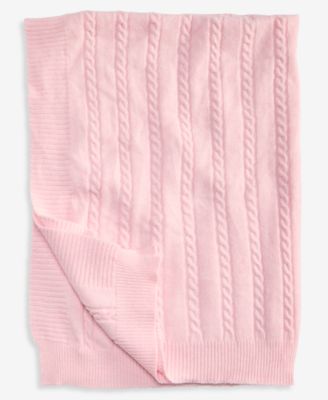 Baby Boys' or Baby Girls' Ultrasoft Cable-Knit Ribbed-Border Blanket