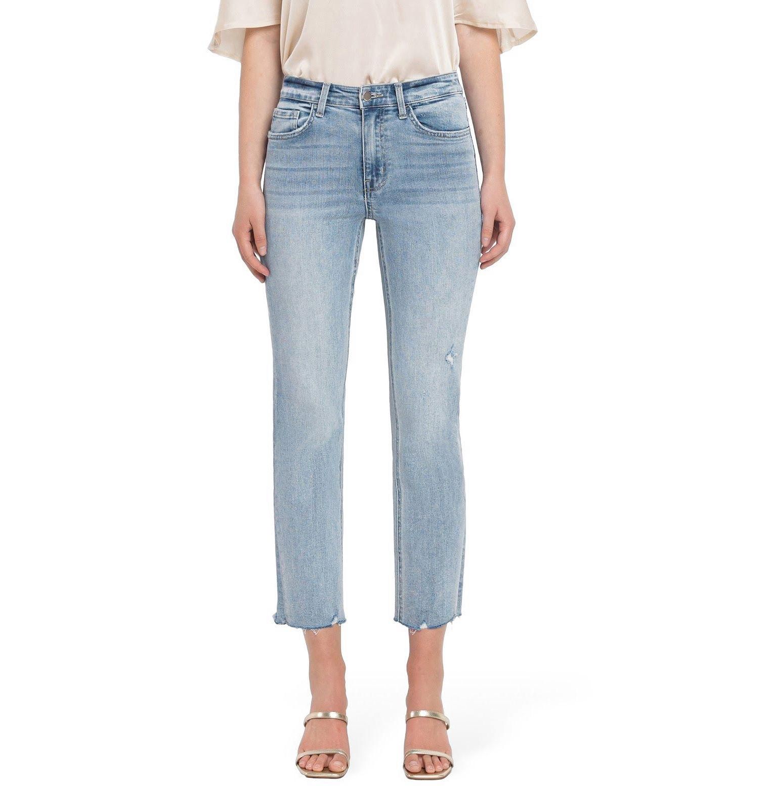 Women's High Rise Crop Straight Jeans