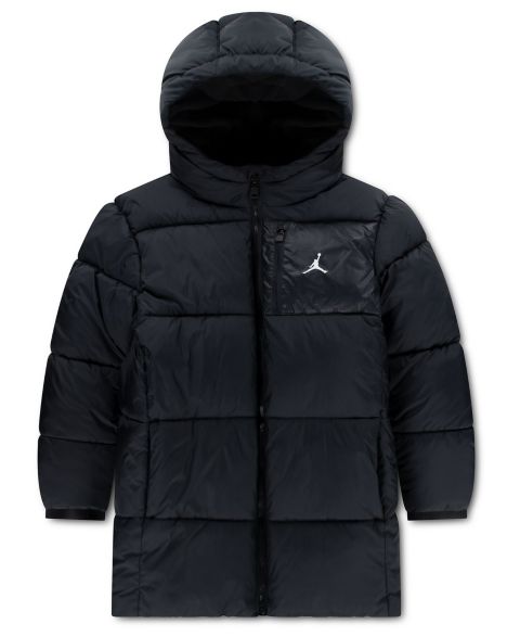 Детская куртка Jordan Mid-Length Long-Sleeve Puffer, цвет: Чёрный