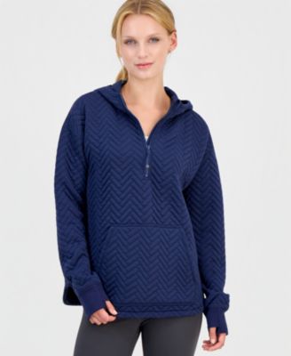 Women's Relaxed Quilted Quarter-Zip Hoodie