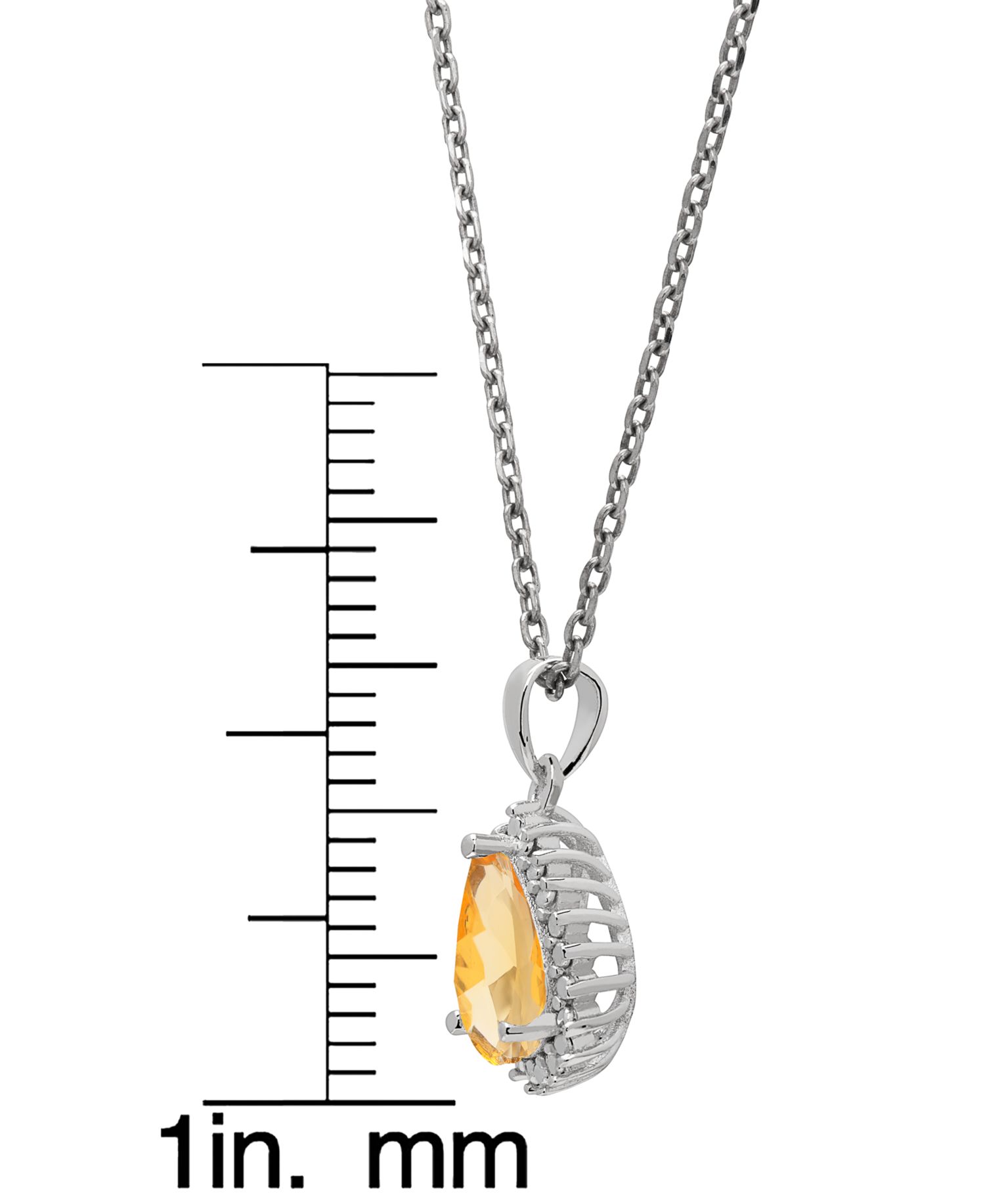 Simulated Gemstone Teardrop Pendant Necklace with Matching Stud Earrings, 2-Piece Set