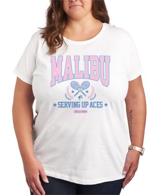 Plus Size Barbie Malibu Varsity Tennis Graphic T-Shirt