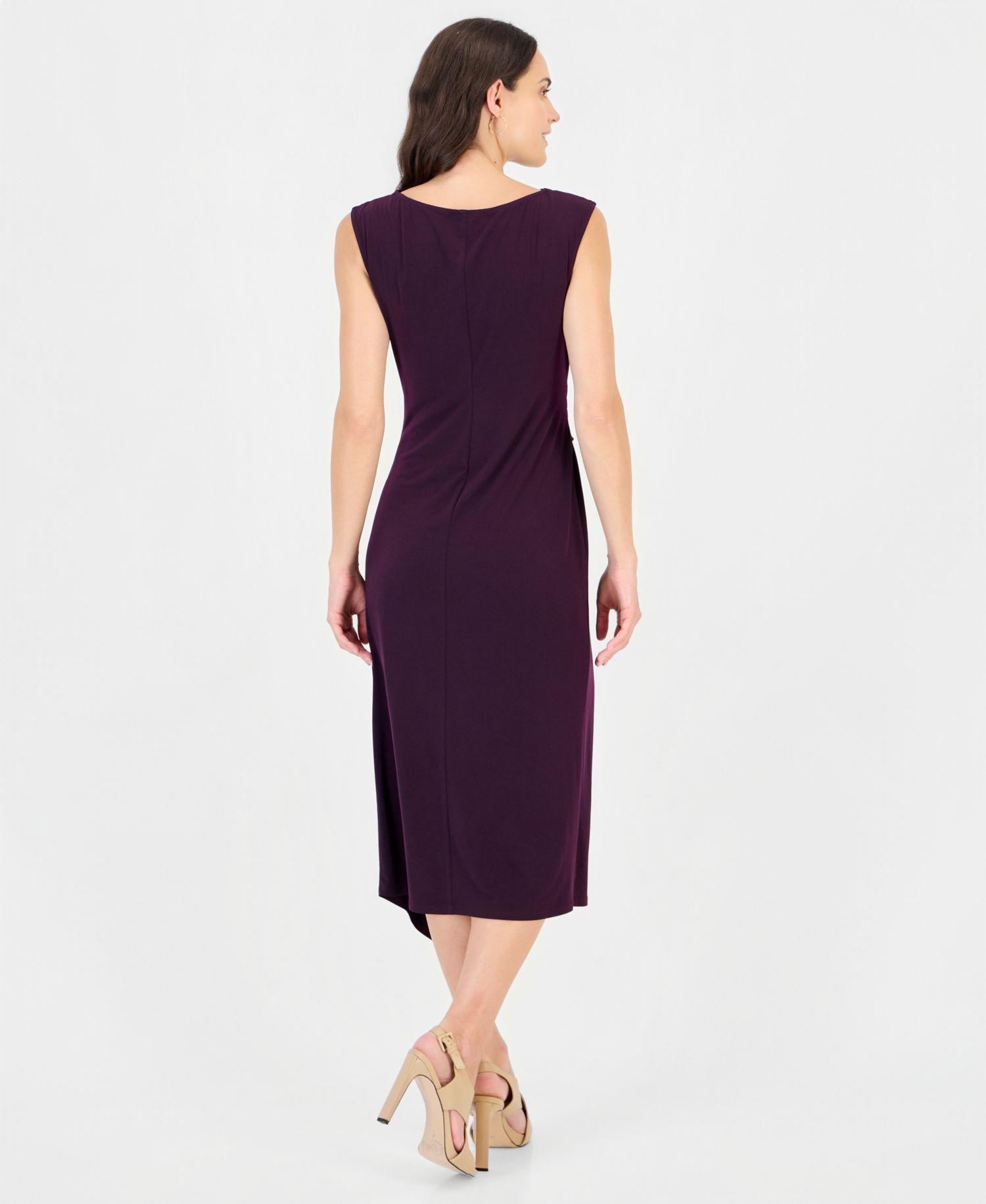 Women's Cowl Neck Sleeveless Wrap Dress
