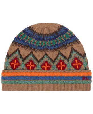 Men's Fair Isle Pattern Beanie Hat
