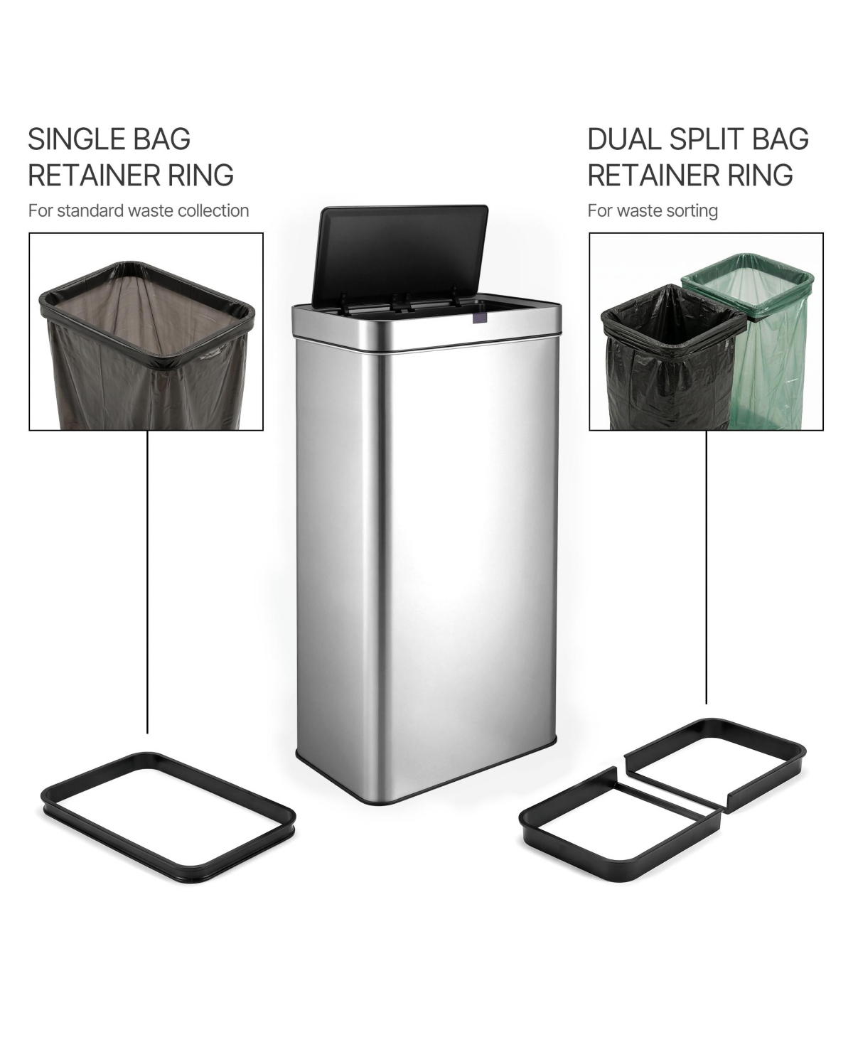 Mega Casa Gallon Motion Sensor Trash Can with 26 Trash Bags