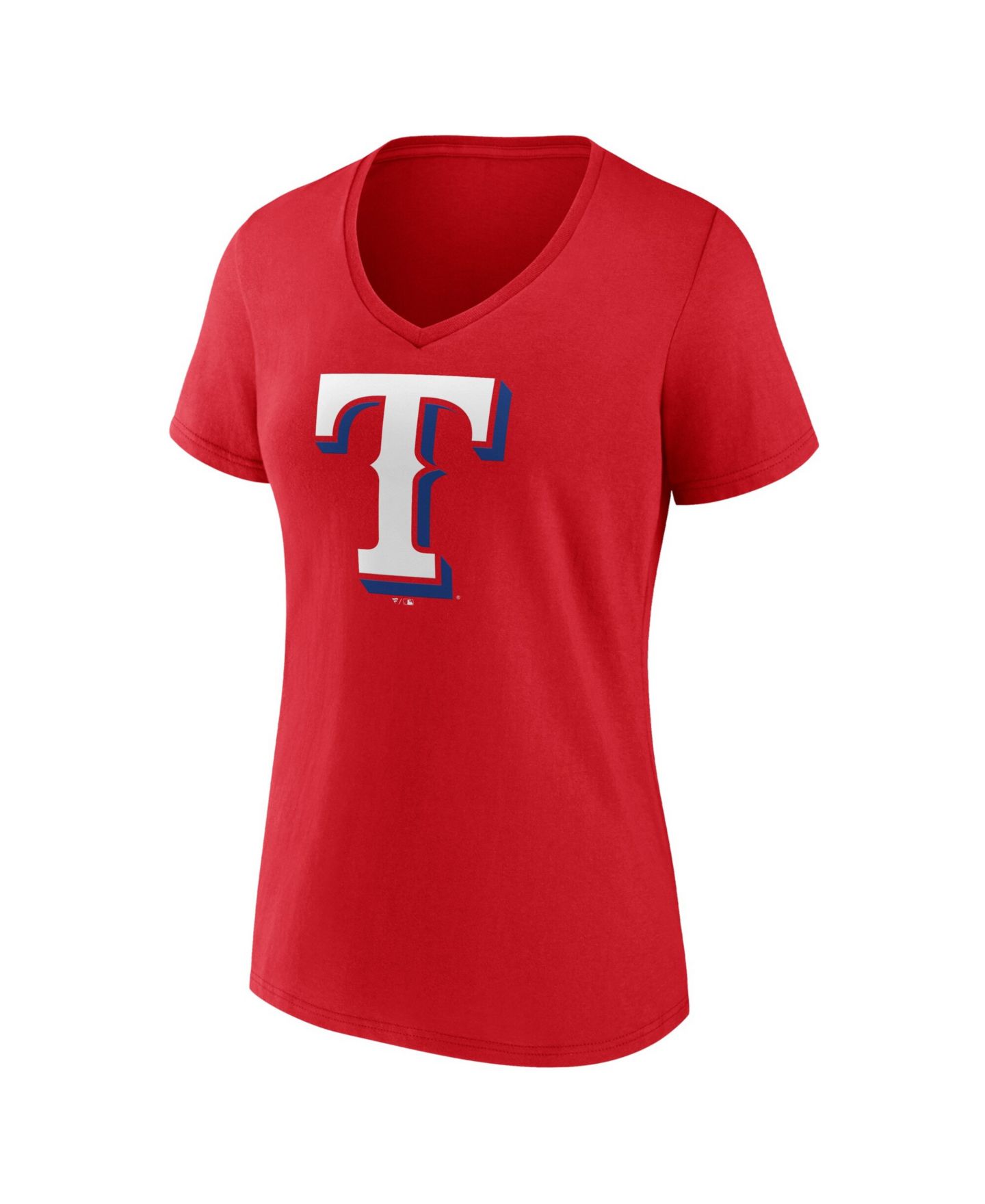 Женская футболка Logo Athletic Red Texas Rangers V-Neck — фото 2