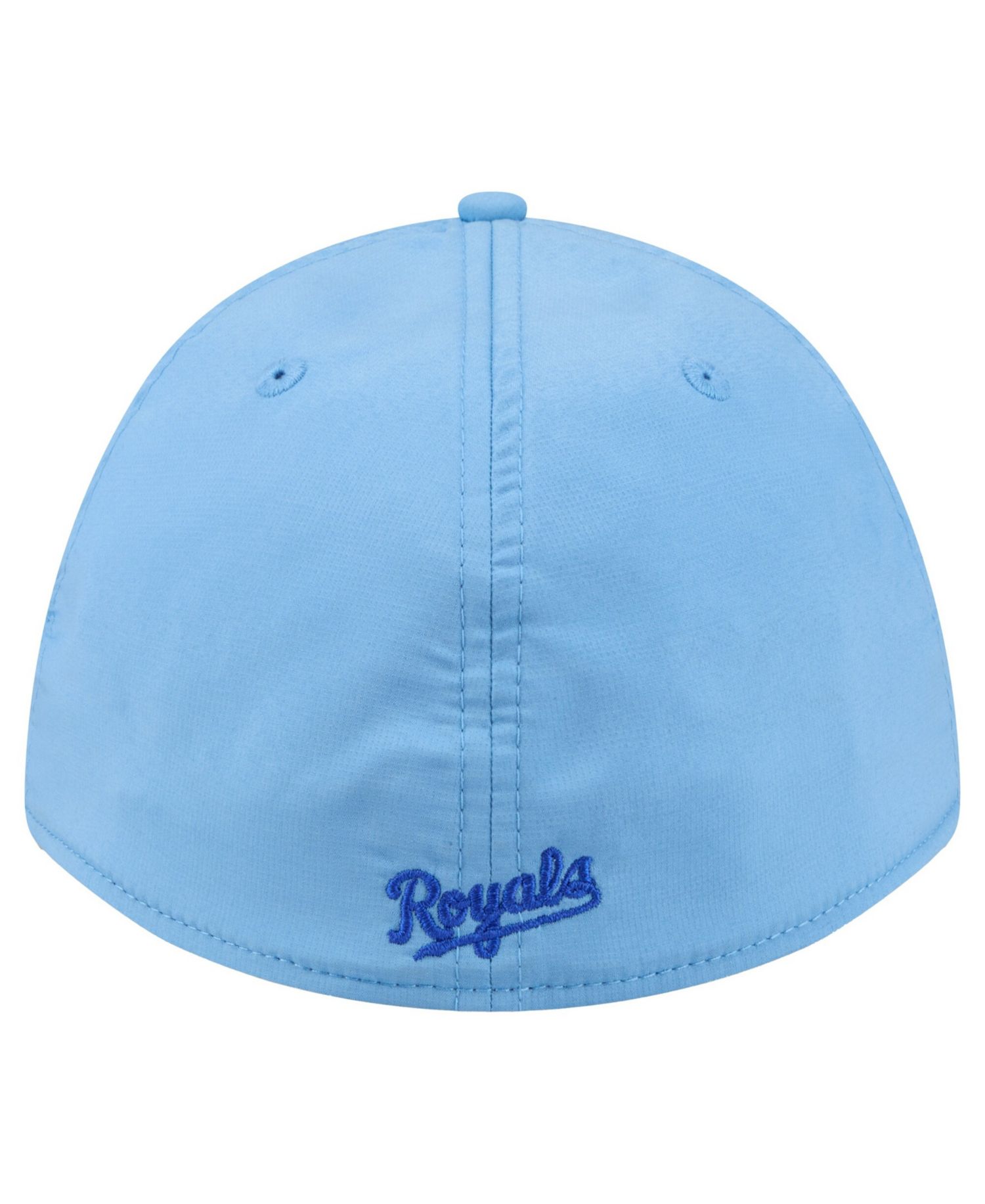 Men's Light Blue Kansas City Royals Patch 39THIRTY A-Frame M-Crown Perforated Flex Hat