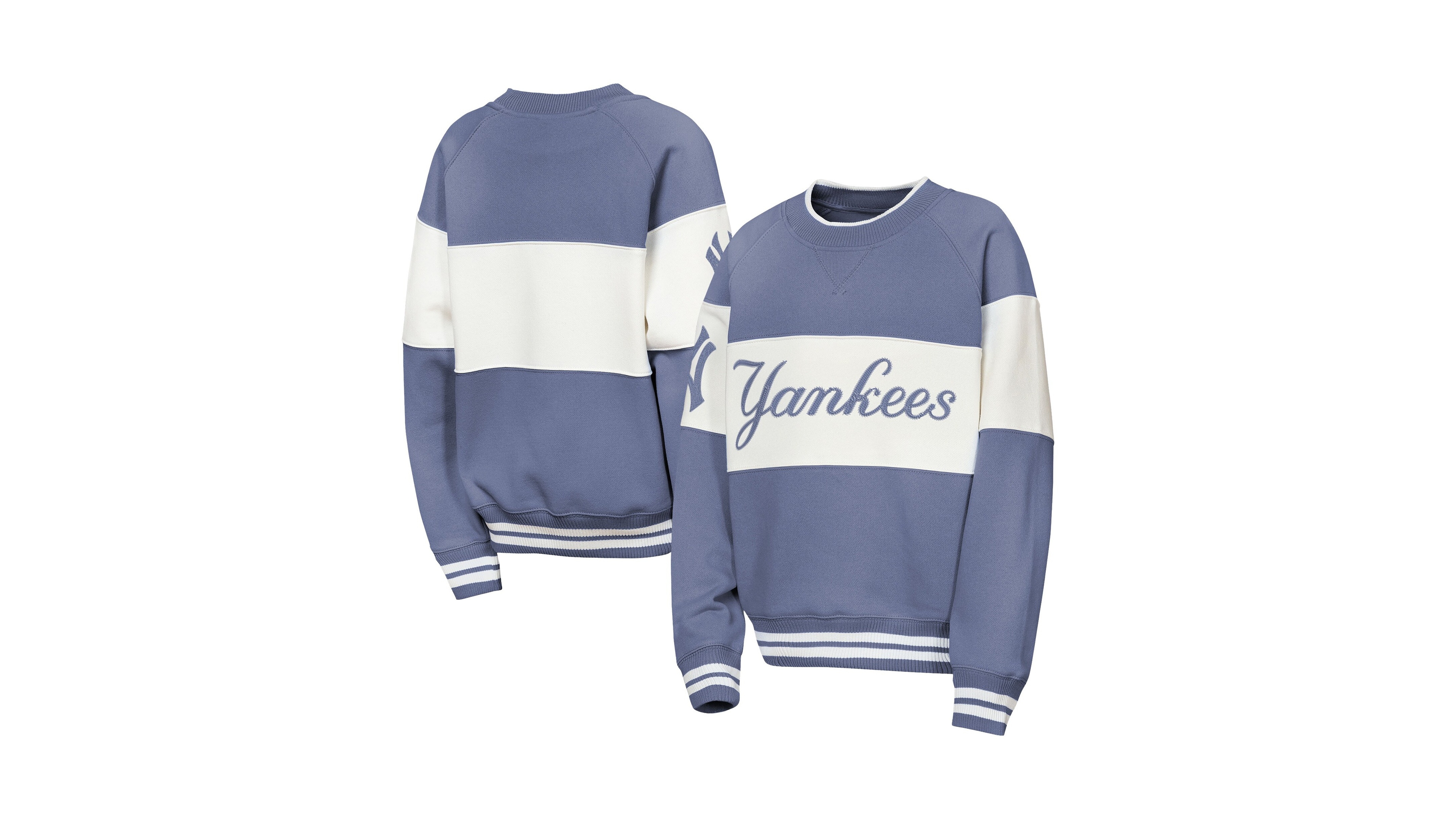 Outerstuff Big Boys and Girls Blue New York Yankees Ultimate Pastels on Base Sweatshirt