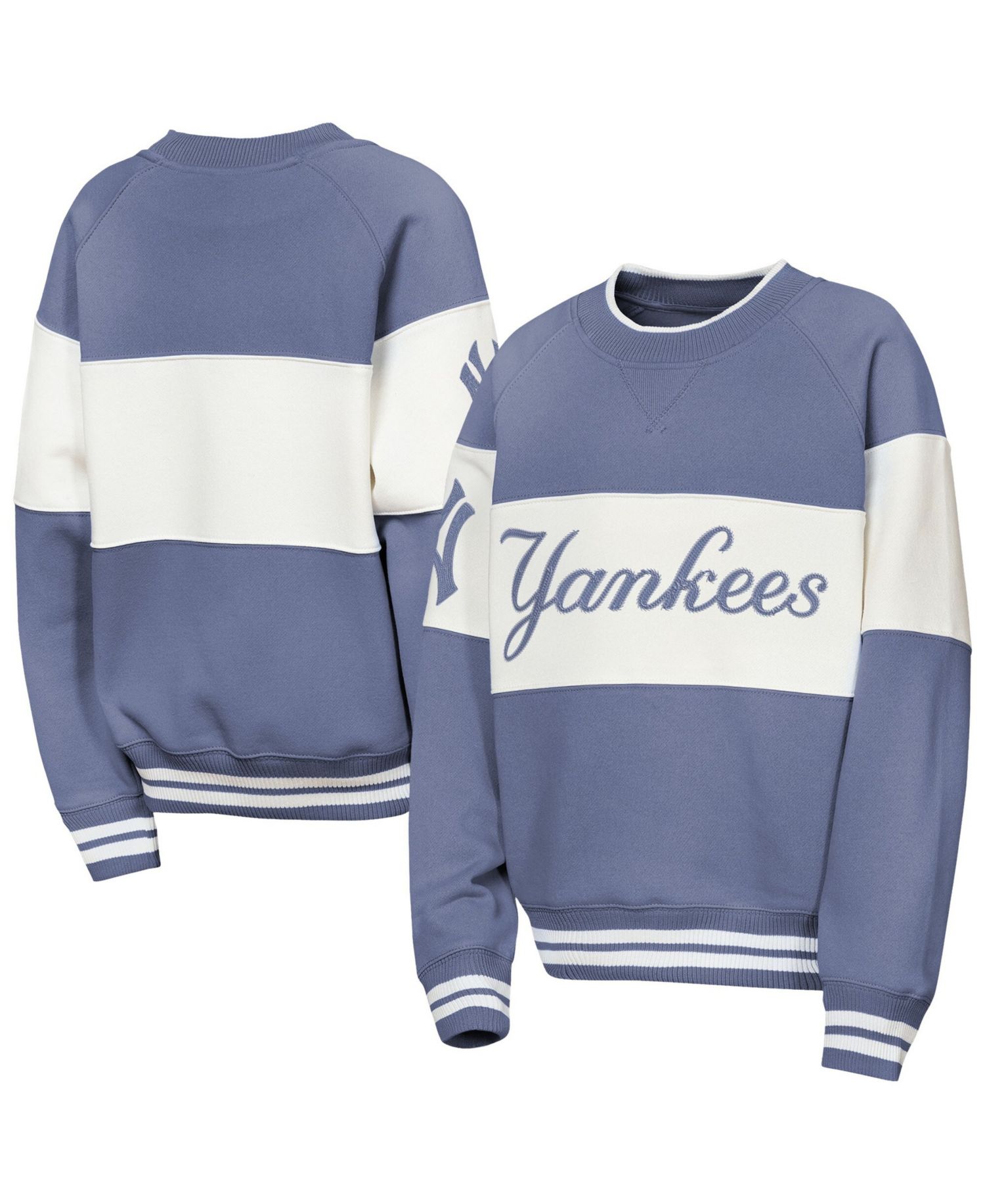 Big Boys and Girls Blue New York Yankees Ultimate Pastels on Base Sweatshirt