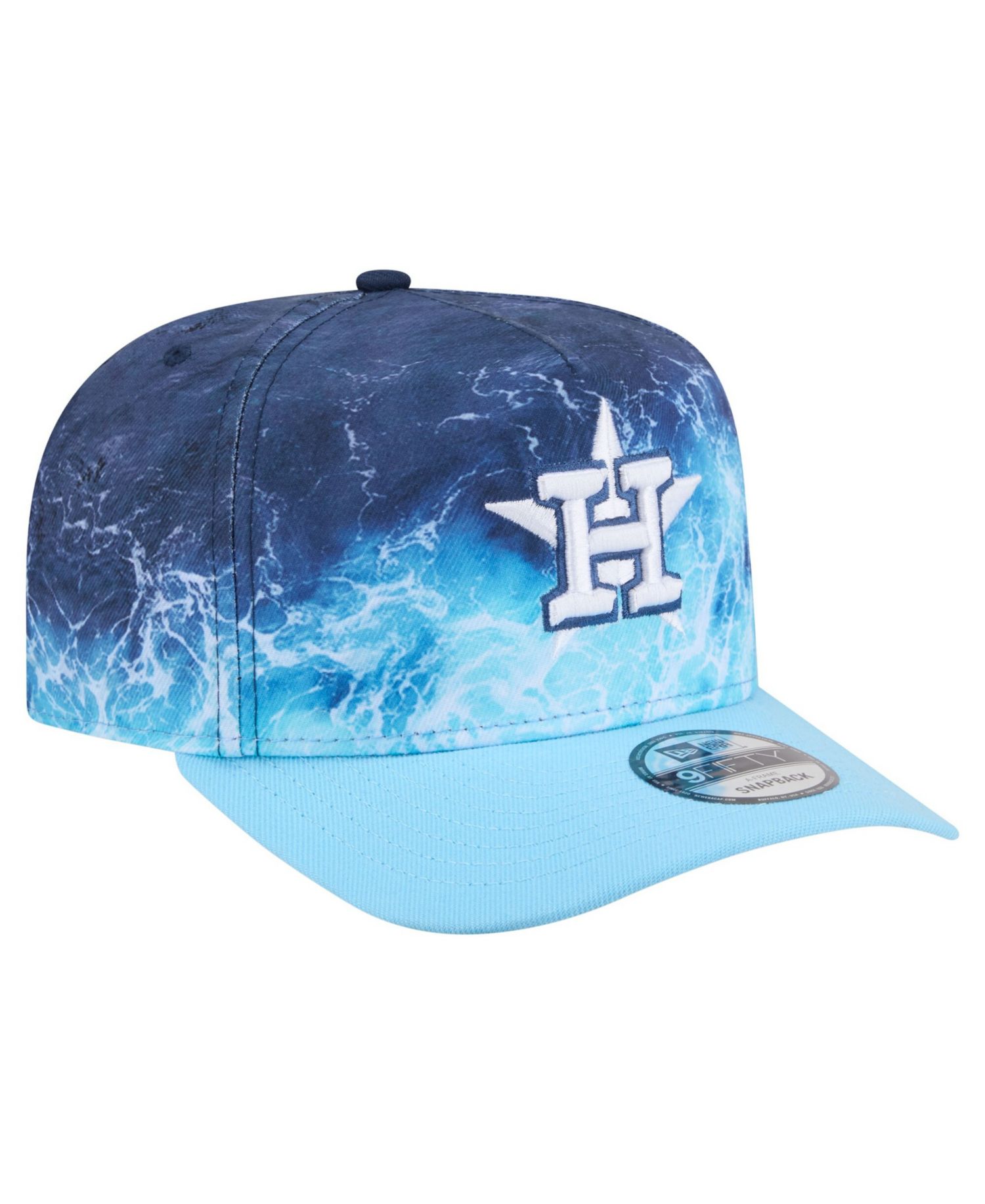 Men's Light Blue Houston Astros Deep Water Pre-Curved 9FIFTY A-Frame Snapback Hat