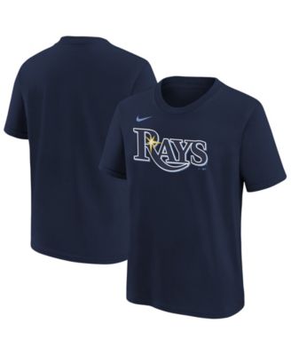 Big Boys and Girls Navy Tampa Bay Rays Wordmark T-Shirt