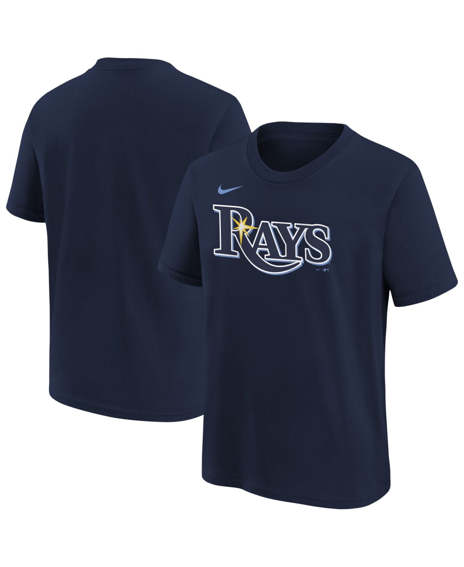 Big Boys and Girls Navy Tampa Bay Rays Wordmark T-Shirt
