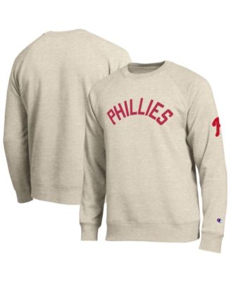 Men's Oatmeal Philadelphia Phillies All-Star Soft Felt Raglan Sweatshirt