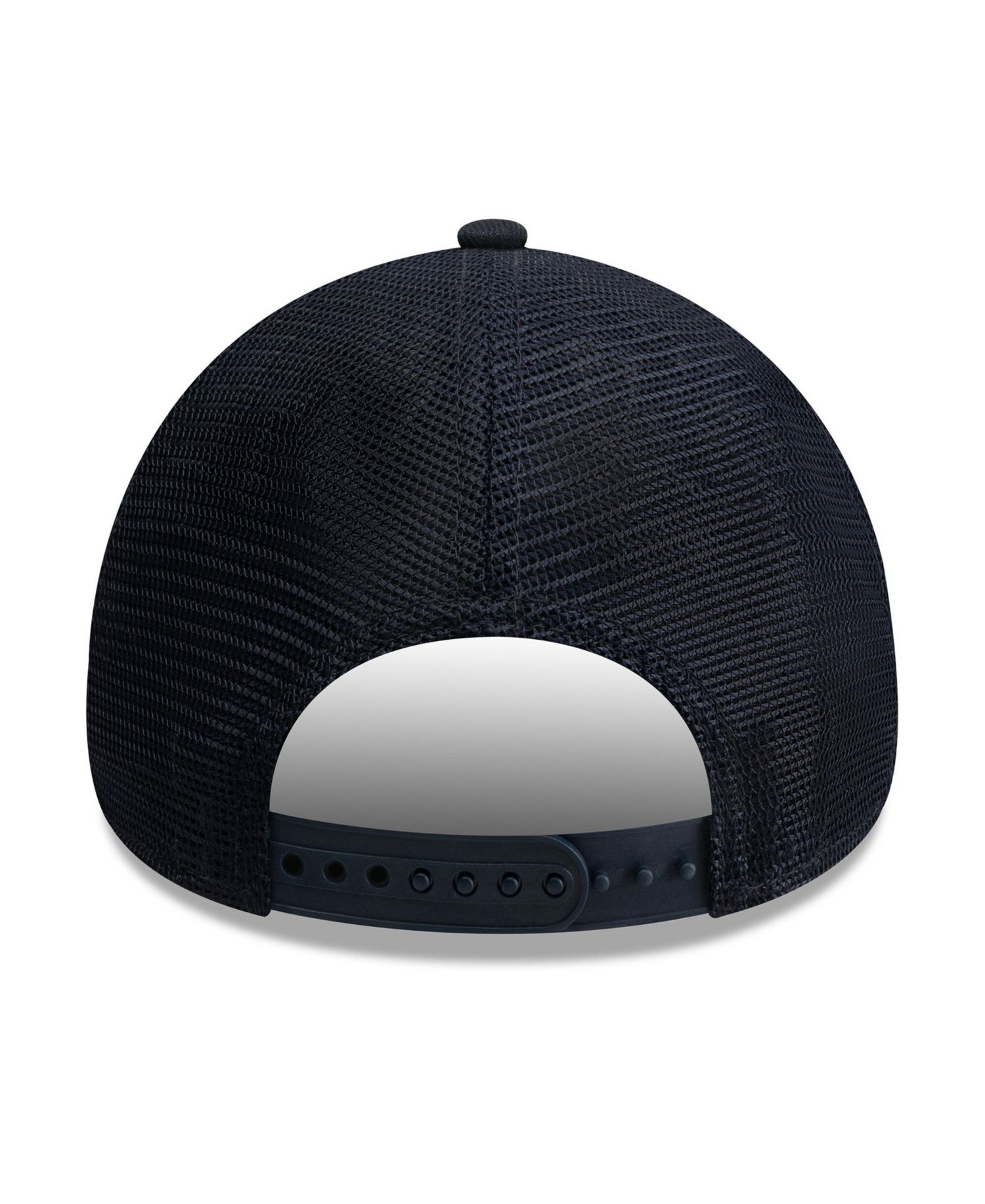 Men's Navy New York Yankees Side Script 9FORTY A-Frame Trucker Adjustable Hat
