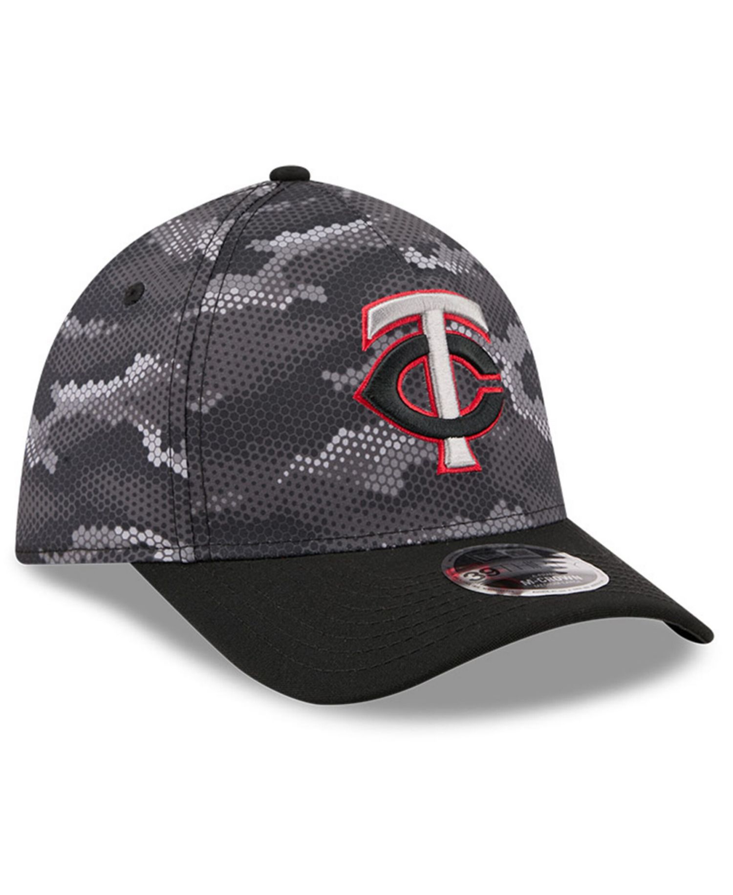 Men's Black Minnesota Twins Camo 39THIRTY A-Frame Flex Hat