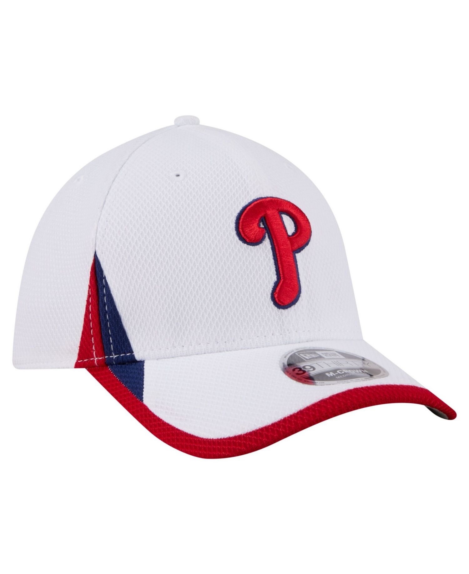 Men's White Philadelphia Phillies Cut n Sew 39THIRTY Flex Hat