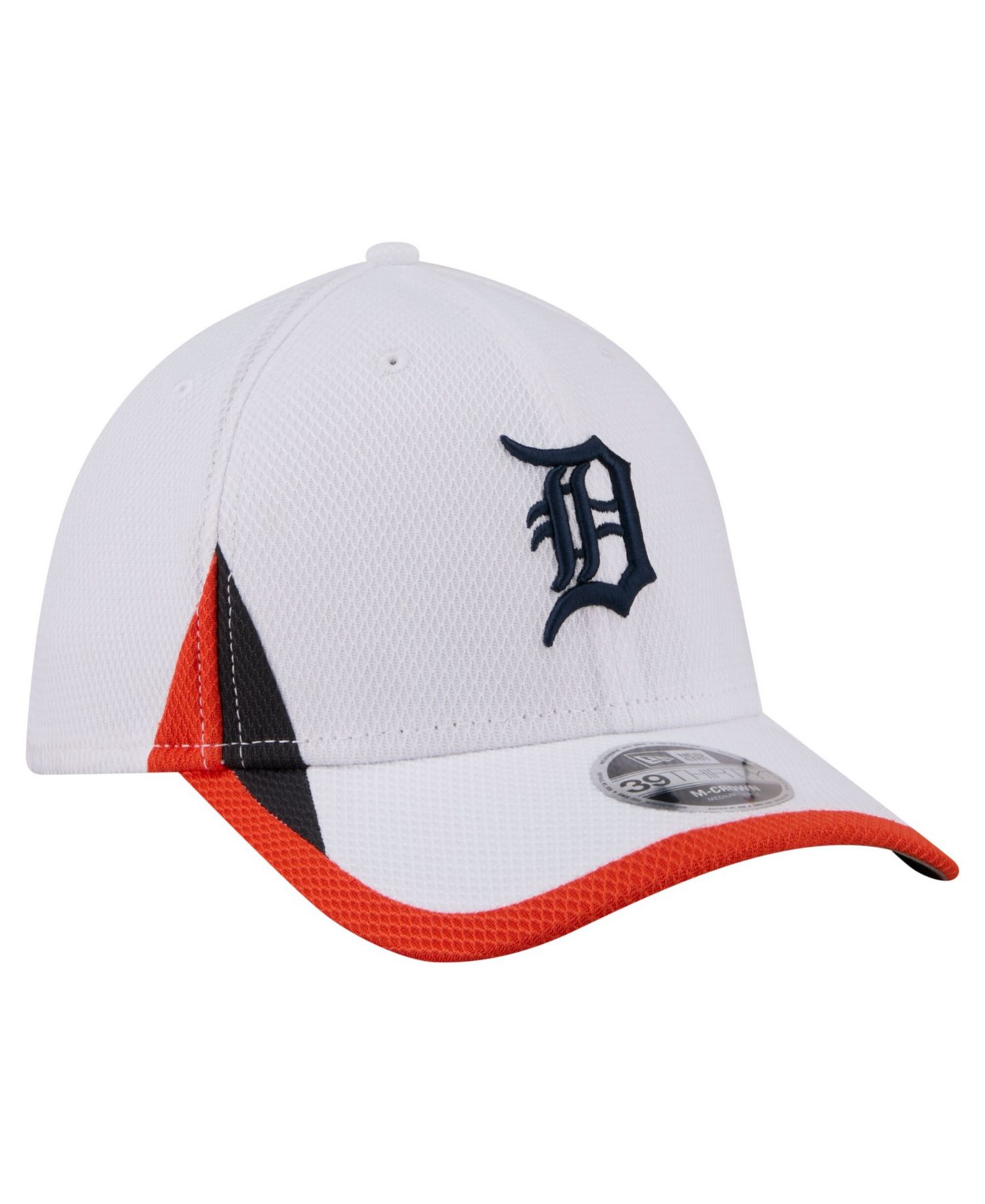 Men's White Detroit Tigers Cut n Sew 39THIRTY Flex Hat