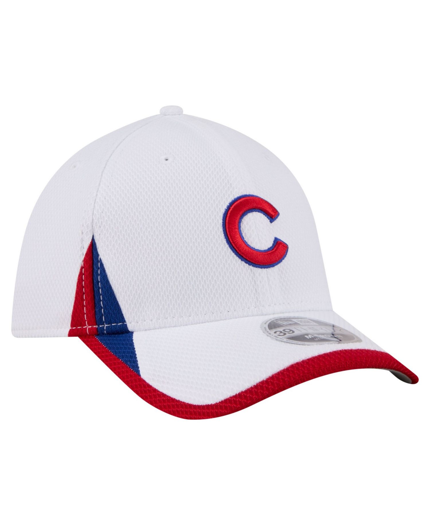 Men's White Chicago Cubs Cut n Sew 39THIRTY Flex Hat